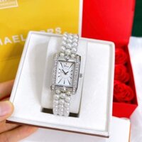 ĐỒNG HỒ NỮ DIOR | Dây nhựa viên hình ngọc trai sang trọng, đính đá mặt hình chữ nhật size 24mm, bảo hành 6 tháng