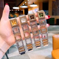 Đồng hồ nữ Dior Mặt Vuông viền đá dây thép cao cấp sang trọng chống nước, bảo hành 12 tháng