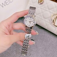 Đồng Hồ Nữ Dior Thiếp Kế Mặt Tròn Sang Trọng Dây Thép Đúc Đặc Không Gỉ Bạc