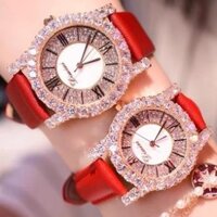 Đồng hồ nữ, đồng hồ Dimini Full đá dây da bền đẹp đẳng cấp sành điệu.