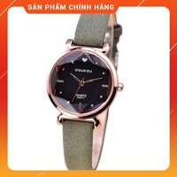 Đồng hồ nữ DouKou 71139 dây da lộn cao cấp mặt tròn