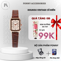 Đồng Hồ Nữ Doukou Mặt Nhỏ Dây Da Phong Cách Vintage Đồng Hồ Chính Hãng Cao Cấp Phù Hợp Học Sinh Sinh Viên Đi Học Đi Làm