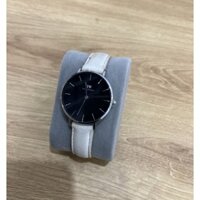 Đồng hồ nữ DW case 28mm dây da trắng mặt đen
