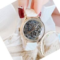 Đồng Hồ Nữ Fossil Automatic Dây Da Trắng