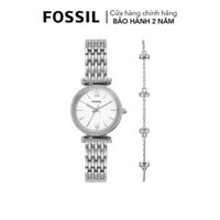 Đồng hồ nữ Fossil Carlie cùng lắc tay, dây kim loại, mặt 28 MM, màu bạc, ES5315SET