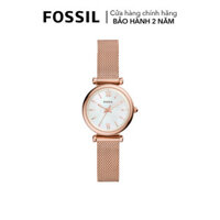 Đồng hồ nữ Fossil Carlie dây kim loại, mặt 29 MM, màu vàng hồng, ES4433