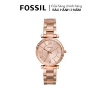 Đồng hồ nữ Fossil Carlie dây kim loại, mặt 35 MM, màu vàng hồng, ES4301