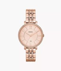 Đồng hồ Nữ Fossil Jacqueline Dây Thép không gỉ Mặt Vàng hồng 36mm ES3546