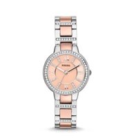 Đồng hồ Nữ Fossil Virginia Dây Thép không gỉ Mặt Vàng hồng 30mm ES3405