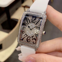 Đồng Hồ Nữ Franck Muller Mặt Chữ Nhật Đính Full Đá Trấu uy quyền Cho Nữ