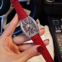 Đồng hồ Nữ Franck Muller mặt kín đá cao cấp chạy pin máy Nhật size 34mm dây da
