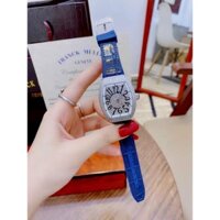 Đồng hồ Nữ Franck Muller mặt đá vành đá sao cao cấp chạy pin máy Nhật size 32mm dây cao su dây xanh