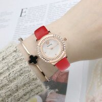 Đồng Hồ Nữ GOGOEY 291 Viền Đá Cao Cấp Chống Nước 3ATM Dây Da Trẻ Trung ;