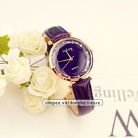 Đồng hồ nữ GoGoey GO01 dây da cao cấp viền đá lấp lánh thời thượng