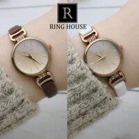 Đồng hồ nữ Gogoey mặt tròn dây da màu sắc thời trang trẻ bạn gái sinh viên học sinh đẹp Ring House