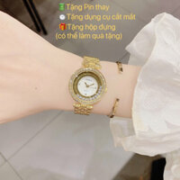 Đồng hồ nữ GOSSIE mặt đá xoay tròn viền (tặng kèm phụ kiện)