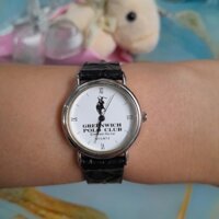 Đồng hồ nữ GREENWICH POLO CLUB dây da màu đen second hand si nhật- đã qua sử dụng