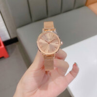 Đồng hồ nữ Gs dây mành lụa vàng hồng hot hit