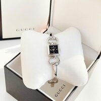 (ĐỒNG HỒ NỮ) Gucci 120 Tornabuoni GG Diamond Black Dial Silver Tone YA120507 18x18mm (~25mm tròn)