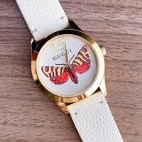 Đồng Hồ Nữ Gucci Dây Da Màu Kem Mặt Ong Size 37mm - Gucci YA1264062
