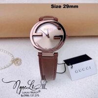 Đồng Hồ Nữ Gucci Dây Da Nâu Mặt Nâu Cao Cấp Size 29mm Máy Quartz