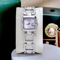 Đồng Hồ Nữ Gucci G-Gucci Dây Lắc Tay Màu Bạc Mặt Xà Cừ Hồng Nhạt Size 32mm