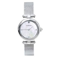 Đồng hồ nữ Gucci Pearl Diamantissima mặt trắng Like Auth 27mm
