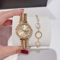 Đồng hồ nữ Guess GW0401L2 US Women's Gold-Tone and Rhinestone Analog Watch, Authentic, fullbox, Luxury diamond watch