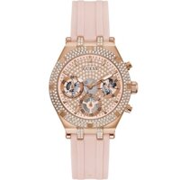 Đồng hồ nữ Guess GW0407L3 Ladies' Heiress Rose Gold Pink Silicone Watch, Authentic, Full Box, Luxury diamond watch