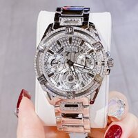 Đồng hồ nữ Guess GW0464L1 Silver Tone Case Stainless Steel Watch 40mm, Authentic, Fullbox, Luxury diamond watch