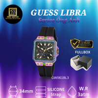 Đồng Hồ Nữ Guess GW0618L3 Mặt Vuông Nạm Đá , Dây Cao Su , Size 34mm (1993watch)