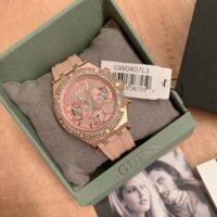 Đồng Hồ Nữ Guess Heiress Pink Silicone Wristwatch GW0407L3