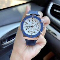 Đồng Hồ Nữ Guess Rose Gold Tone Case Blue Silicone GW0030L5