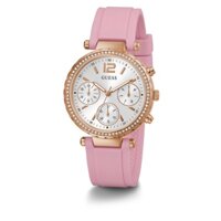 Đồng Hồ Nữ Guess Solstice Rose Gold Tone Case Pink Silicone GW0113L4