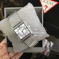 Đồng hồ nữ Guess W0826l1 mặt vuông dây kim loại màu bạc
