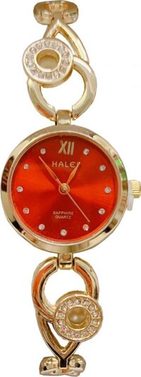 Đồng hồ nữ Halei dây lắc - Mặt đỏ  tặng kèm móc khóa gỗ Đồng hồ 888   hộp chính hãng