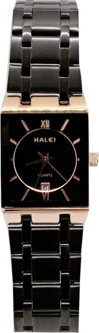 Đồng Hồ Nữ Halei- HL564 Dây đen mặt đen Tặng pin Nhật sẵn trong đồng hồ  Móc Khóa gỗ Đồng hồ 888 y hình  Hộp Chính Hãng Thẻ Bảo Hành