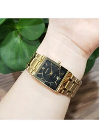 Đồng Hồ Nữ Halei Mặt Vuông - Dây Vàng Mặt Đen