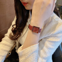 Đồng hồ nữ Hàn Quốc Julius JA 1269D dây da mặt chữ nhật đỏ đô quyến rũ ĐHĐ31002