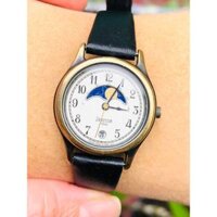 Đồng hồ nữ hiệu VEGA của Nhật có trăng sao, dây da, 2hand