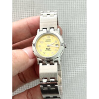 Đồng hồ nữ hiệu xinh máy pin 2hand - Anne Klein II mặt vàng, có lịch - size mặt 26mm, size tay ~ 17.5cm