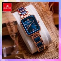 Đồng hồ nữ Julius dây đá Ceramic thời trang Ja-1273 Xanh - Xanh