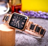 Đồng hồ nữ Julius dây đá Ceramic thời trang Ja-1273 Xanh - Đen