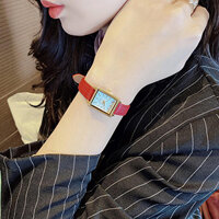 Đồng hồ nữ Julius JA 787C dây da mặt chữ nhật size nhỏ đỏ quyến rũ ĐHĐ24103