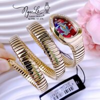 Đồng Hồ Nữ Just Cavalli Rắn Quấn 3 Vòng Màu Vàng Mặt Đỏ Cao Cấp Size 23mm