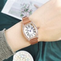 Đồng hồ nữ khí chất thời trang nạm kim cương La Mã Trứng chim bồ câu Đồng hồ nữ dây lưới thạch anh