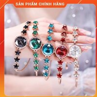 Đồng Hồ Nữ KIMIO 6352 dây rút, dây đính đá ngôi sao may mắn, mặt tròn nữ tính