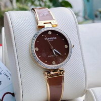 Đồng Hồ Nữ Kính sapphire Sunrise 9991AA Viền Nạm Đá Mặt Hoa Kiểu Lắc Tay, Size 28mm