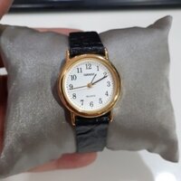 Đồng hồ nữ mạ vàng Current size 27mm dây da second hand Japan