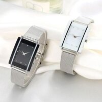 Đồng hồ nữ mặt chữ nhật Quartz dây kim loại cá tính